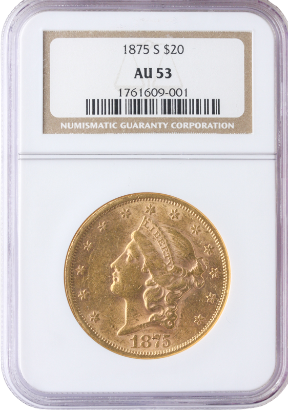 $20 LIBERTY 1875-S NGC