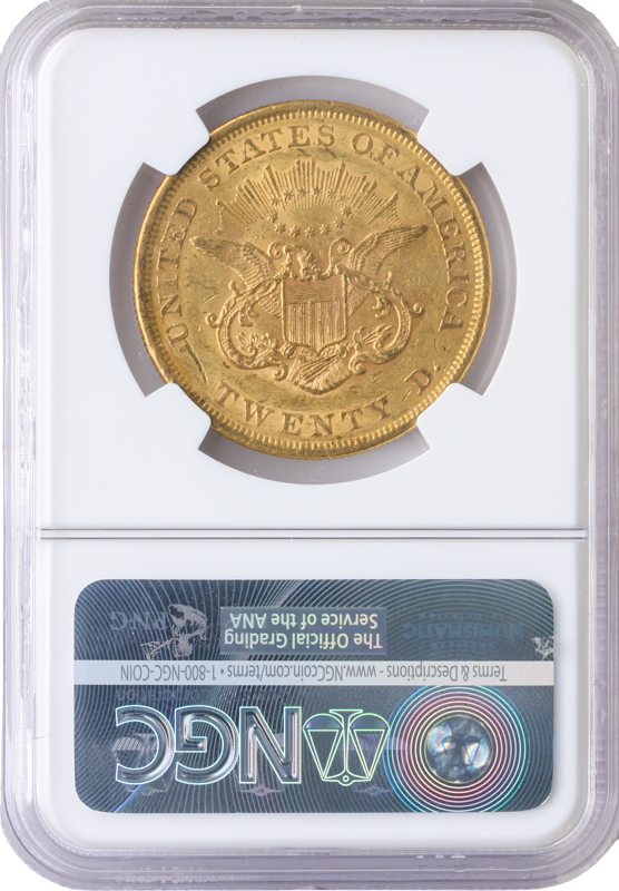 1852 $20 Liberty NGC AU55