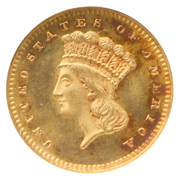 1864 $1 Gold Type 3 NGC MS65 CAC