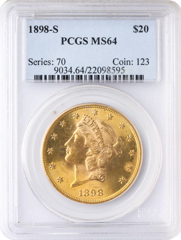 1898-S $20 Liberty PCGS MS64