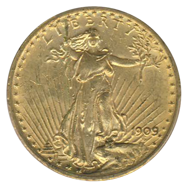 1909 $20 Saint Gaudens PCGS MS61 CAC