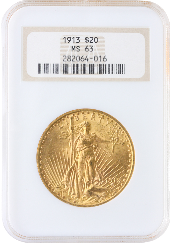 1913 $20 Saint Gaudens NGC MS63