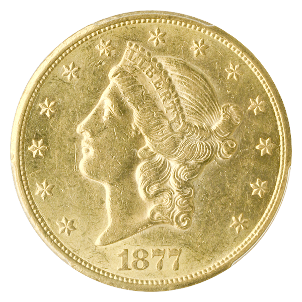 1877-CC $20 Liberty Gold Coin PCGS About Uncirculated 58(AU58) CAC