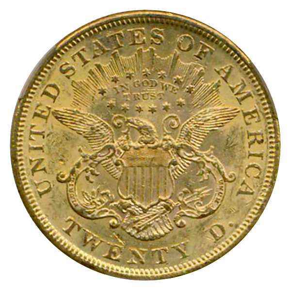 1872 $20 Liberty CACG MS61