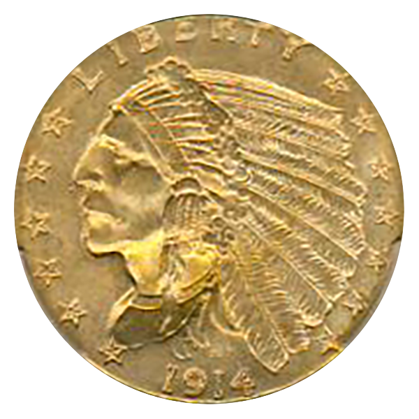 1914 $2.50 Indian CACG MS63