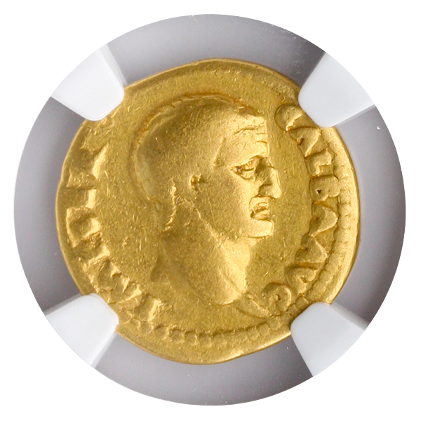 Twelve Caesars Galba Aureus NGC VG Str:5 Srf:3 6.98g