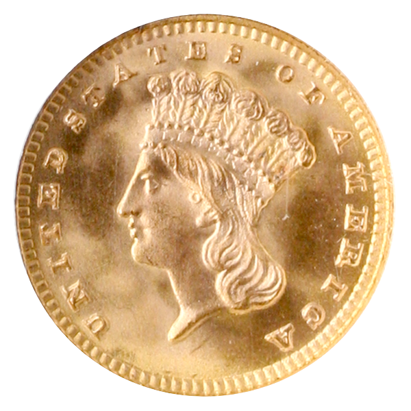 1889 $1 Gold NGC MS68