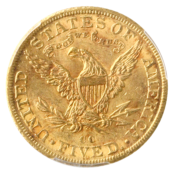 1892-CC $5 Liberty PCGS MS63 CAC