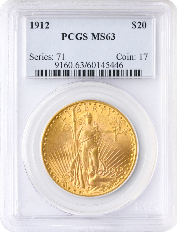 1912 $20 Saint Gaudens PCGS MS63