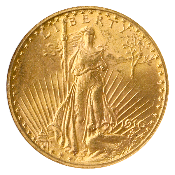 1910 $20 Saint Gaudens NGC MS64