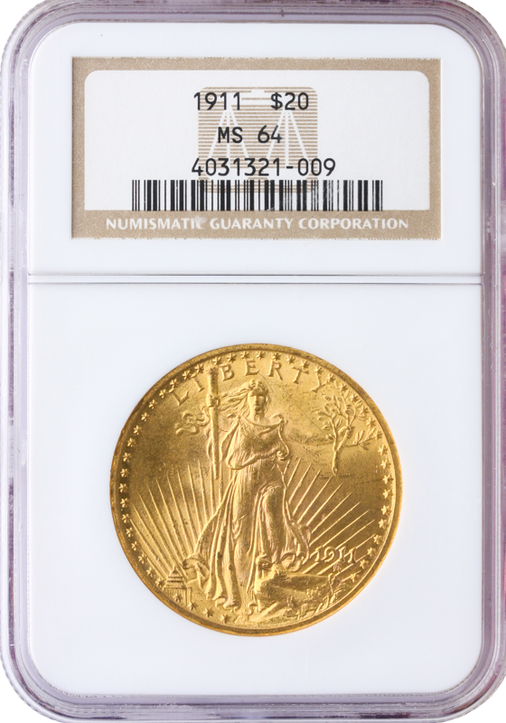 1911 $20 Saint Gaudens NGC MS64