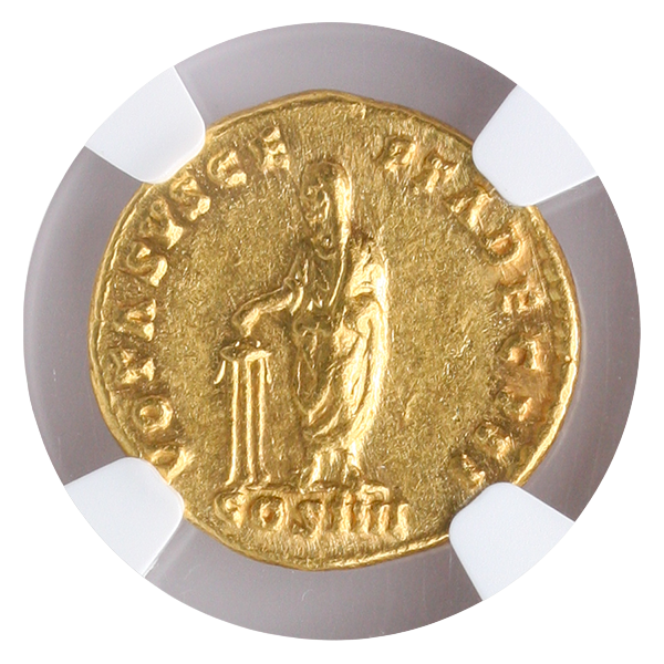 Roman Empire Antoninus Pius Aureus NGC Str:5 Srf:2 6.65g Edge Filing