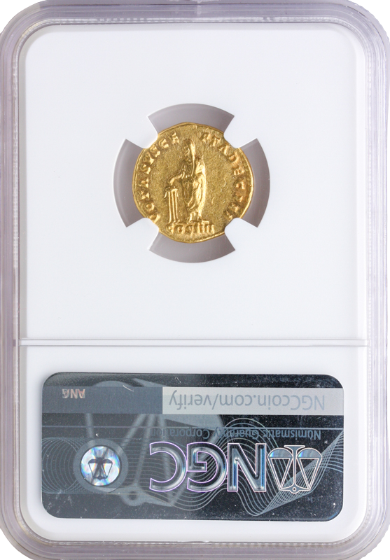 Roman Empire Antoninus Pius Aureus NGC Str:5 Srf:2 6.65g Edge Filing