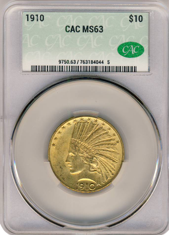 1910 $10 Indian CACG MS63