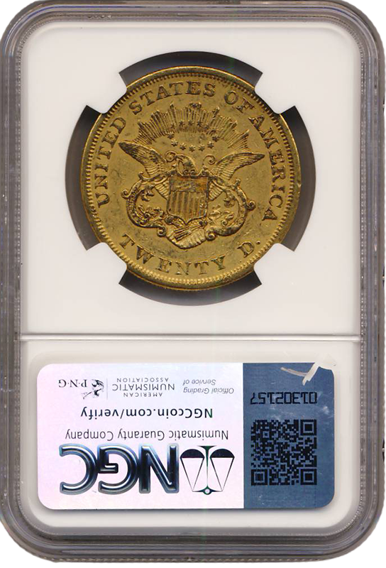 1864 $20 Liberty NGC AU50 CAC