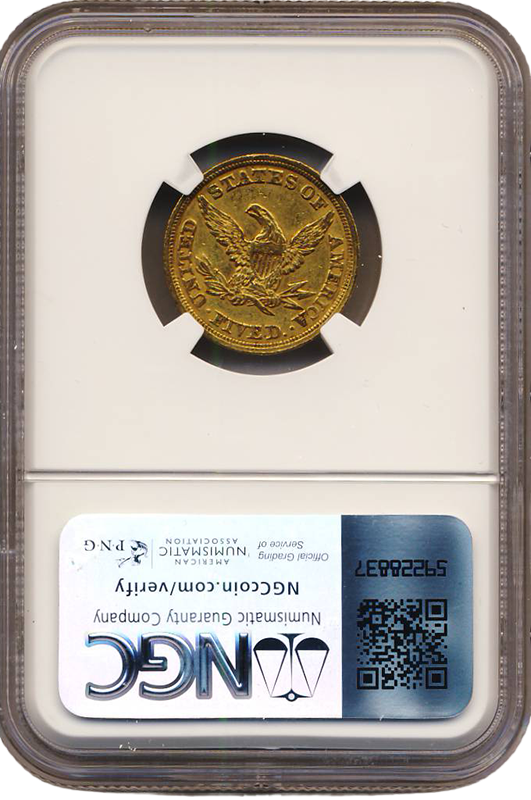 1848 $5 Liberty NGC AU55 CAC