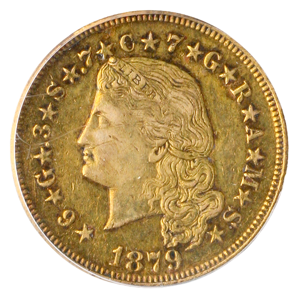 1879 $4 Flowing Hair Stella PCGS PR50 CAC