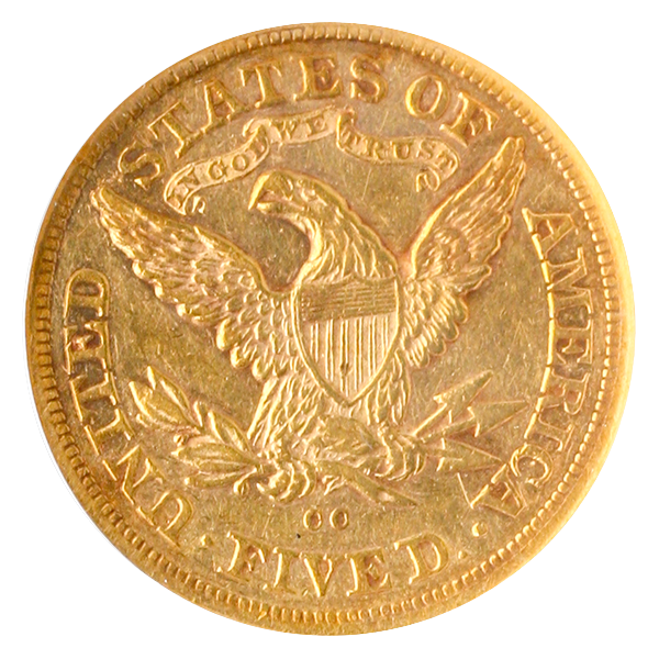 1877-CC $5 Liberty NGC AU53