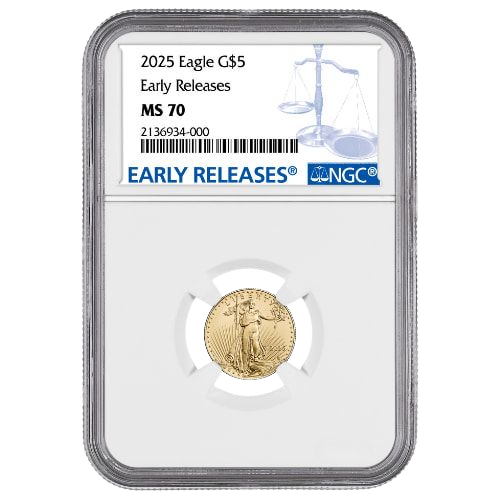 2025 1/10 oz Gold Eagle NGC MS70 Early Releases