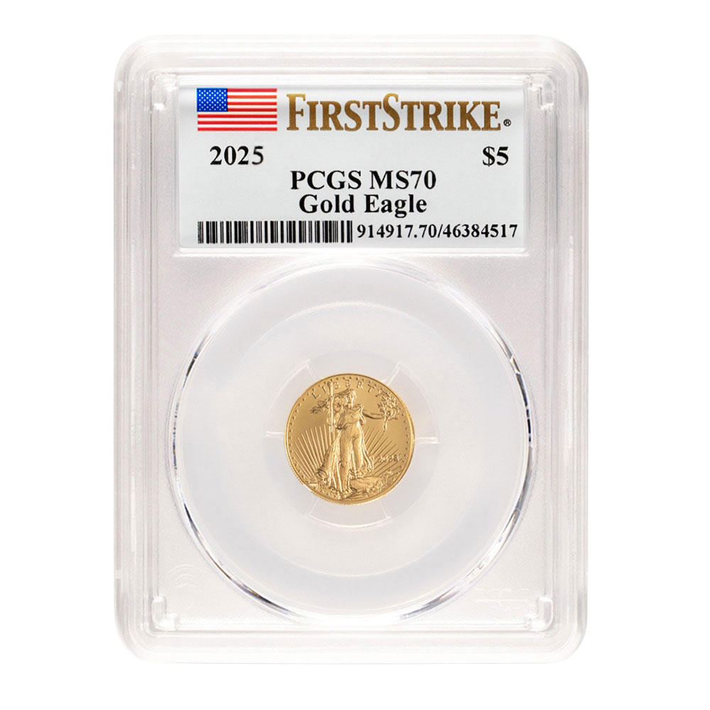 2025 1/10 oz Gold Eagle PCGS MS70 First Strike