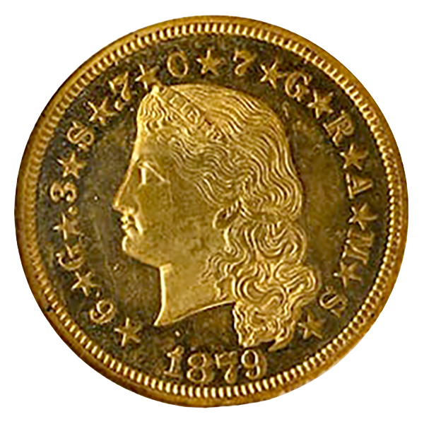 1879 $4 Flowing Hair Stella NGC PR63 CAC CAMEO