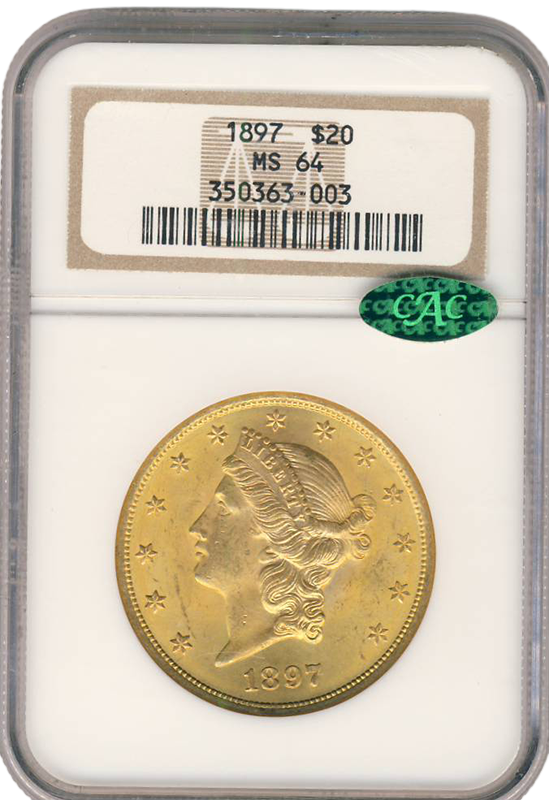 1897 $20 Liberty NGC MS64 CAC