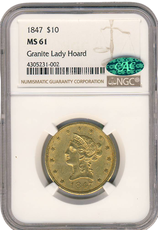 1847 $10 Liberty NGC MS61 CAC