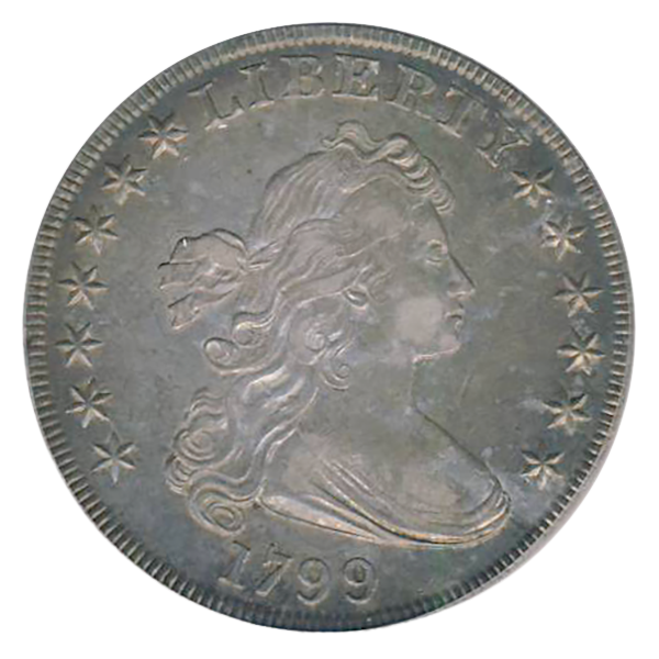 1799 Draped Bust $1 BB-161 PCGS AU50 CAC