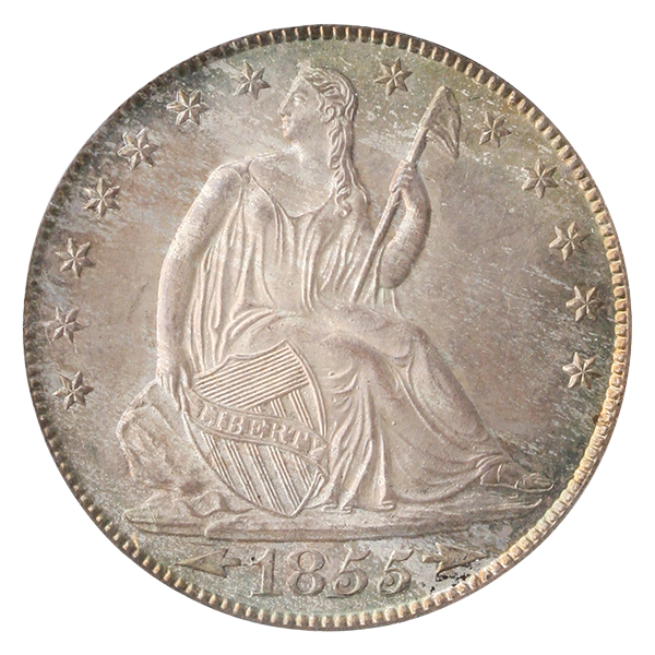 1855-O Seated Liberty Half Dollar Arrows PCGS MS67 CAC