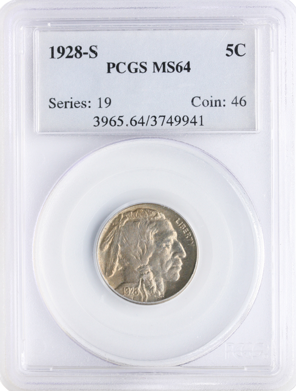 1928-S Buffalo Nickel PCGS MS64