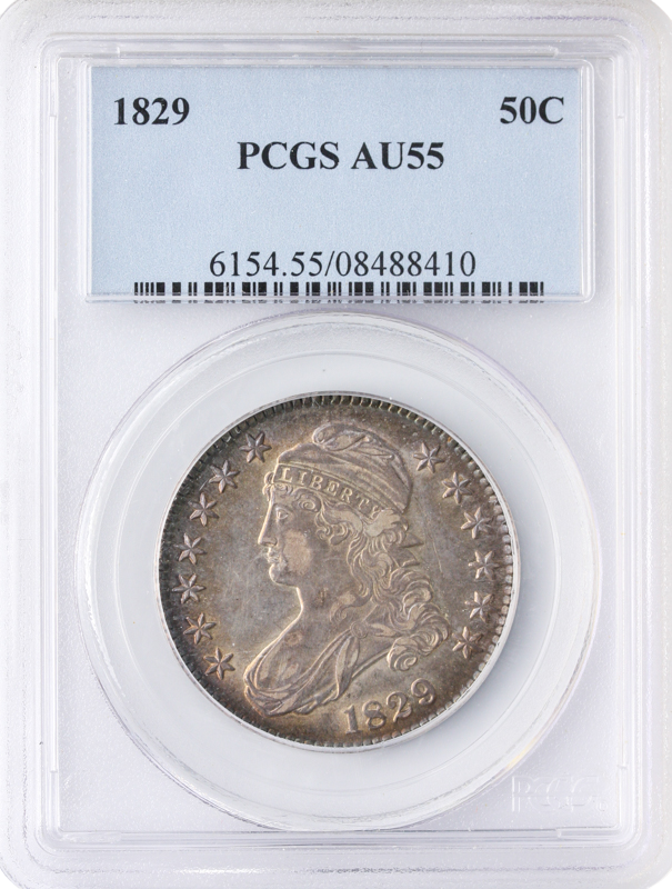 1829 Capped Bust Half Dollar PCGS AU55