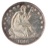 1846 Seated Liberty Half Dollar Medium Date PCGS PR62