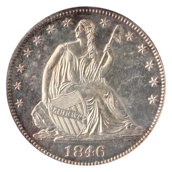 1846 Seated Liberty Half Dollar Medium Date PCGS PR62