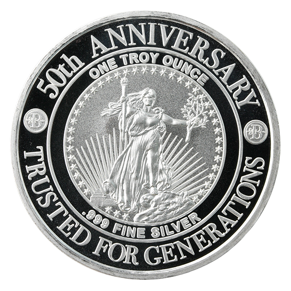 Blanchard 50th Anniversary Commemorative 1 oz. Silver Round