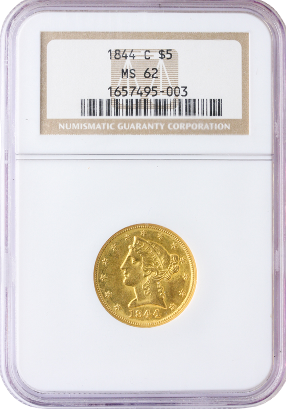 1844-C $5 Liberty NGC MS62