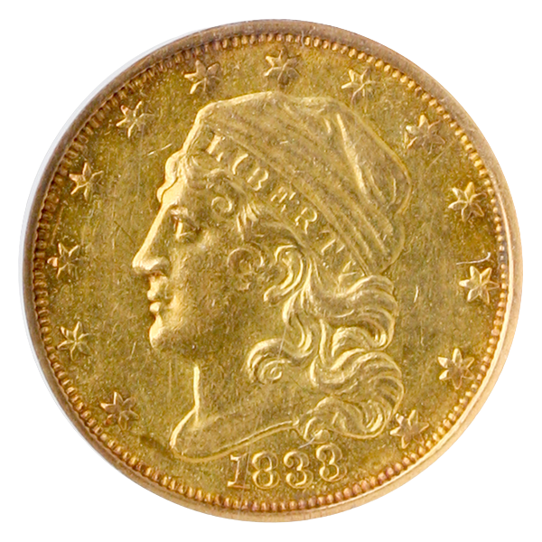 1833 $2.50 Capped Bust NGC AU58