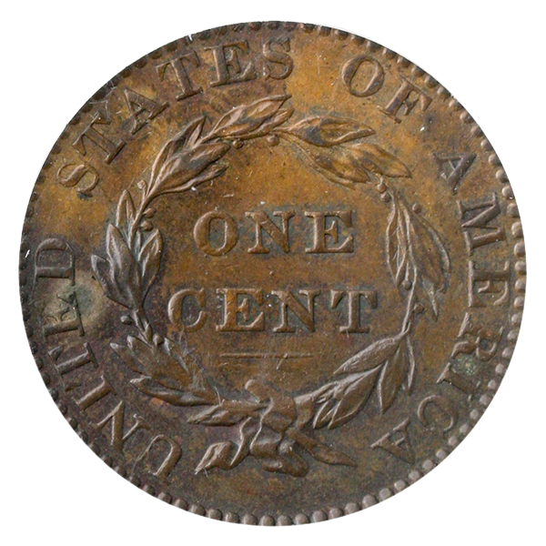 1821 Cornet Head Large Cent PCGS AU58