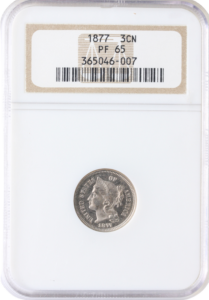 1877 Three Cent Nickel NGC PR65