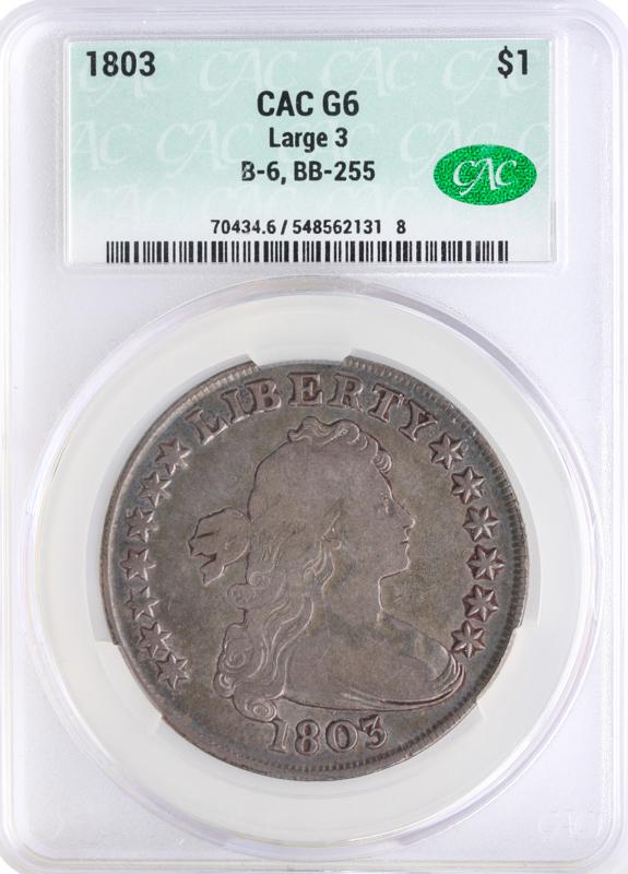 1803 Draped Bust $1 CACG G06 CAC