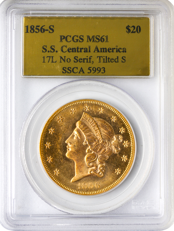 1856-S $20 Liberty SSCA PCGS MS61