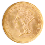 1859 Gold $1 Type 3 NGC MS65