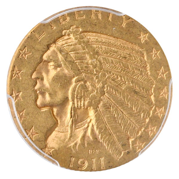 1911-D $5 Indian PCGS AU55