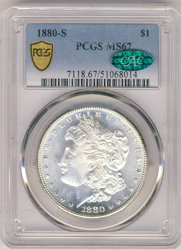 1880-S Morgan $1 PCGS MS67 CAC