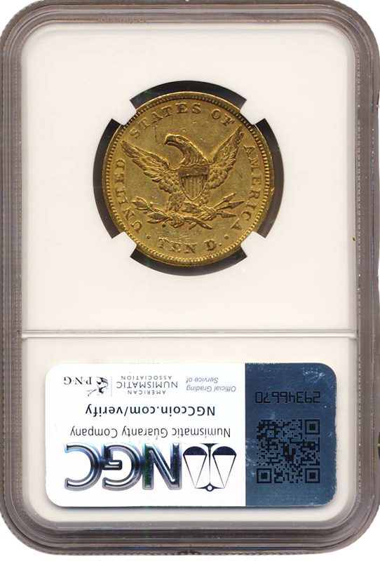 1861 $10 Liberty NGC AU53 CAC