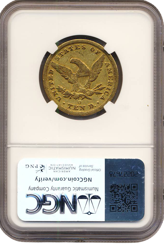 1853-O $10 Liberty NGC XF45 CAC