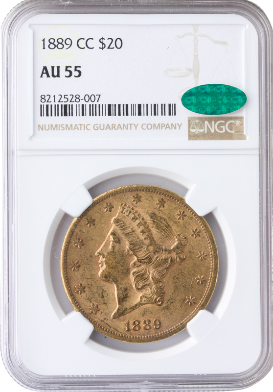 1889-CC $20 Liberty NGC AU55 CAC