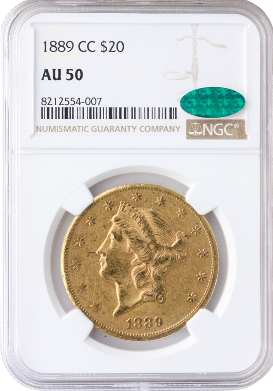 1889-CC $20 Liberty NGC AU50 CAC