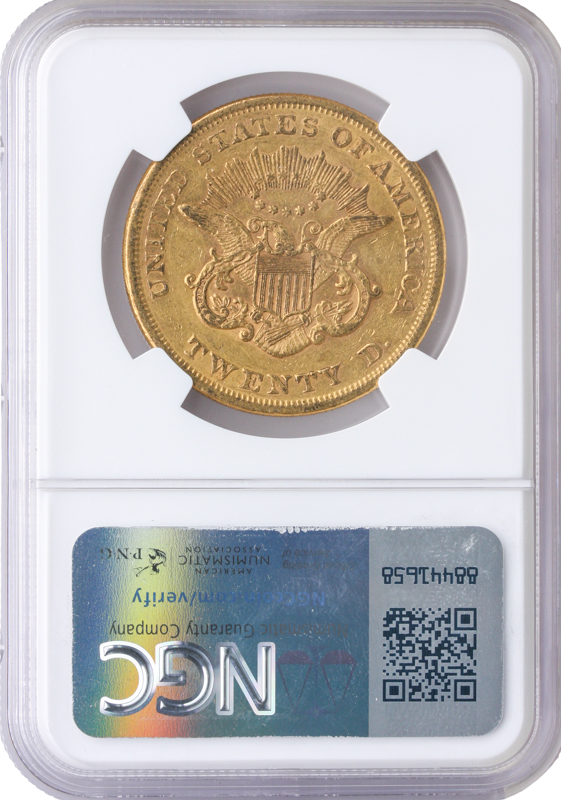 1865 $20 Liberty NGC AU53 CAC