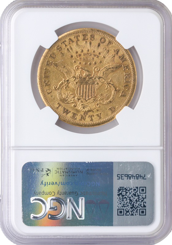 1876-CC $20 Liberty NGC AU53