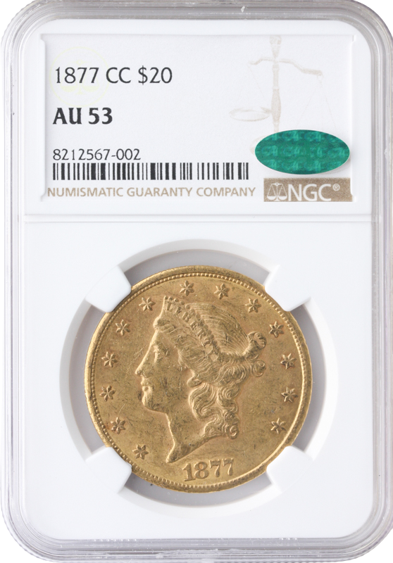 1877-CC $20 Liberty NGC AU53 CAC